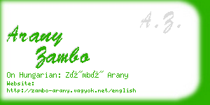 arany zambo business card